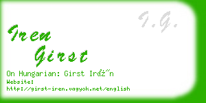 iren girst business card